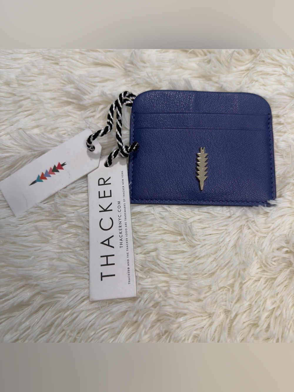 Thacker Navy Leather Card & Key Holder
